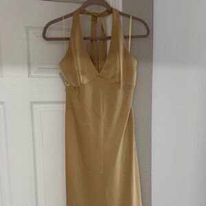 BCBG Max Azria Gold Halter Dress
